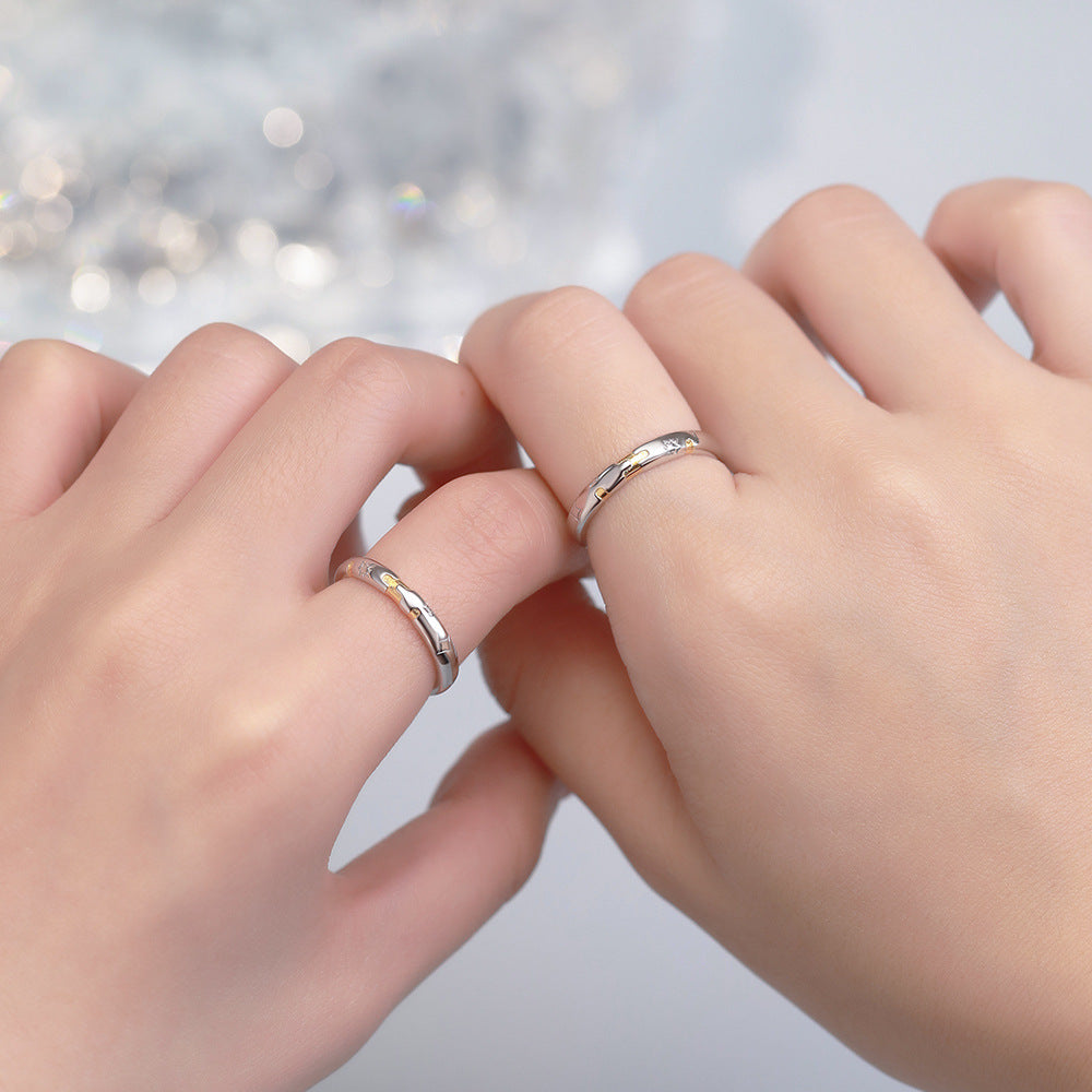 D廠【YC3179R】原創足銀S999拼圖情侶對戒簡約高級設計感文藝溫柔搭配手飾
 26.01-2