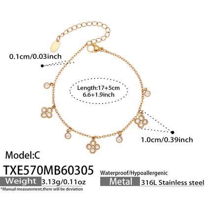 B廠【TXP570】歐美時尚新款小號8字花滿鑽5A鋯石設計DIY多配件項鍊手鍊組合套
 26.03-2
