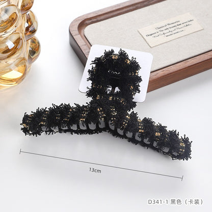 D廠【D341】小香風布藝抓夾卡裝高級感髮卡大號後腦勺鯊魚夾商超髮飾髮夾
 25.11-1「D廠-單筆結帳需滿，NT$600出貨(不含運費)」