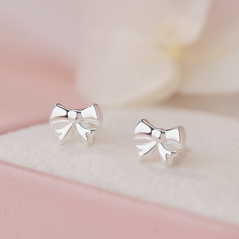 E廠【YC6717E】足銀S999清新蝴蝶結耳環女甜美氣質可愛公主精美文藝溫柔耳飾
 25.11-1