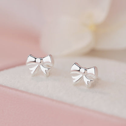 E廠【YC6717E】足銀S999清新蝴蝶結耳環女甜美氣質可愛公主精美文藝溫柔耳飾
 25.11-1