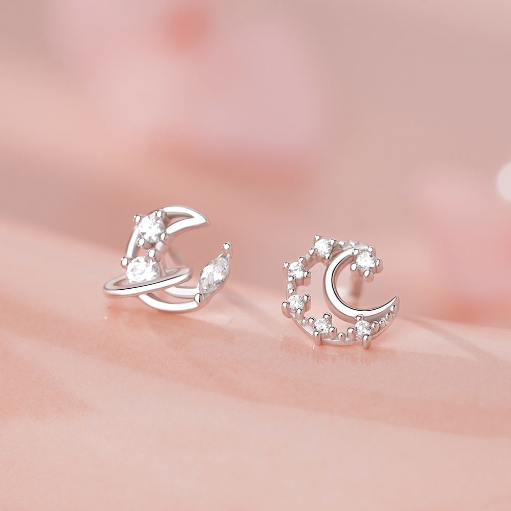 D廠【YC4869E】足銀S999月亮星球耳環夢幻自然ins氣質韓風少女心耳環跨境
 25.11-3