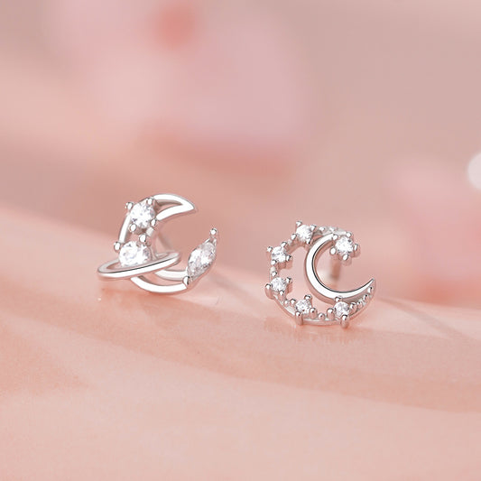 D廠【YC4869E】足銀S999月亮星球耳環夢幻自然ins氣質韓風少女心耳環跨境
 25.11-3