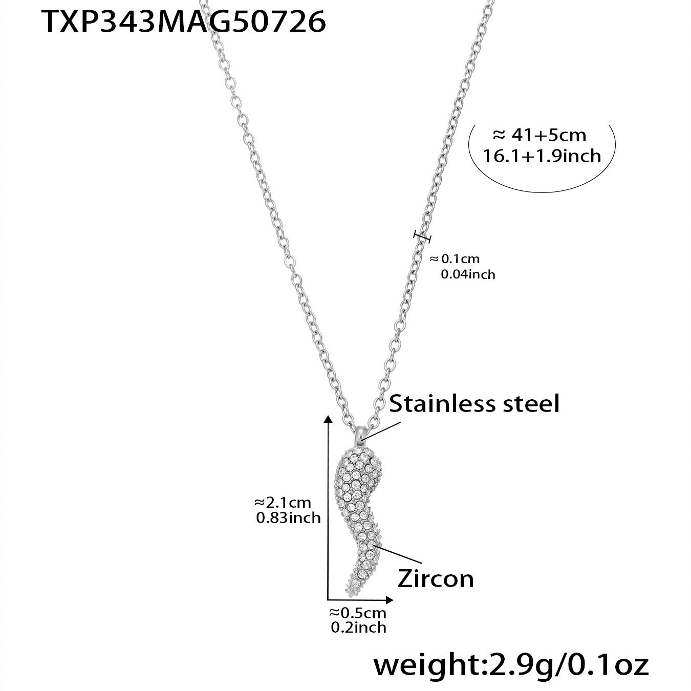 B廠【TXP342】全新中式飾品不銹鋼5A鋯石小辣椒狗骨頭個性雙層項鍊手鍊套裝 25.08-1