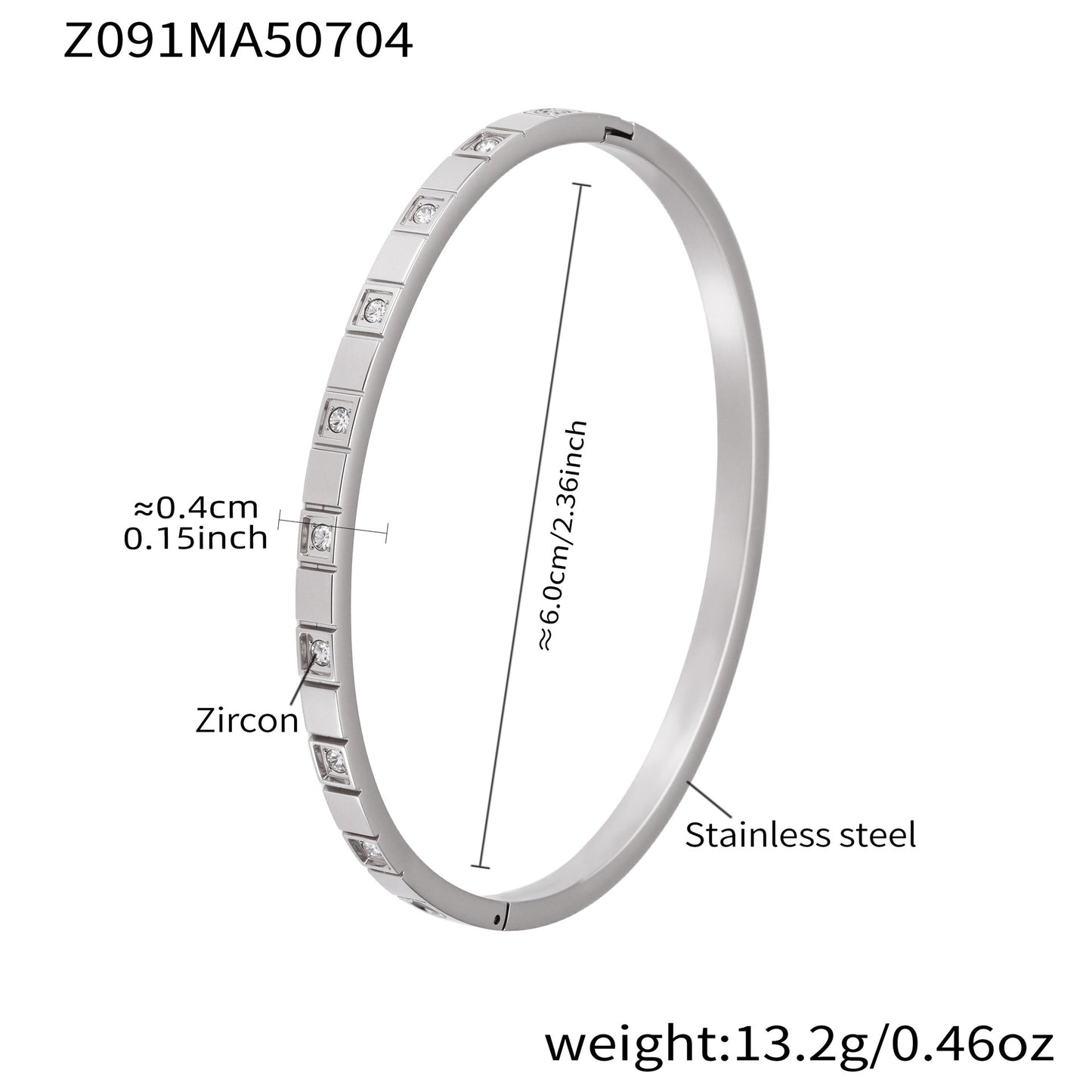 B廠【Z091】跨境輕奢高級感小眾幾何時尚鋯石手鐲不鏽鋼鍍18k金女手環組合
 26.01-3