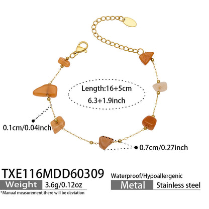 B廠【TXP114】多巴胺彩色小方塊碎石手工製作串珠項鍊手鍊套裝歐美簡約時尚飾品
 26.03-3
