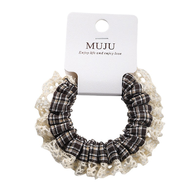 D廠【B482】卡片裝髮飾高級感小香風頭繩氣質蕾絲蕾絲花邊小腸圈皮筋髮圈高馬尾髮繩
 25.10-5「D廠-單筆結帳需滿，NT$600出貨(不含運費)」