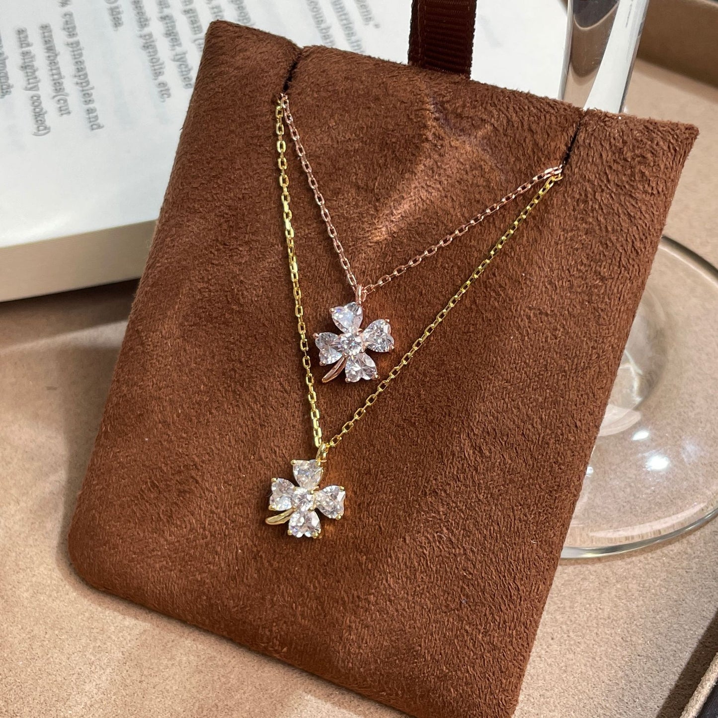 F廠【DQ0034N】S999純銀輕奢小眾幸運四葉草項鍊女精緻高級感閃鑽百搭鎖骨鏈
 25.09-1