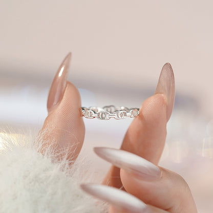 D廠【YC4876R】S999足銀輕奢交叉鏤空戒指女高級感簡約小眾設計感開口戒指 25.05-3