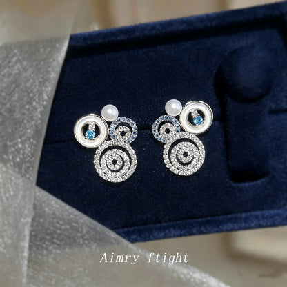 A廠【8001】【浩瀚宇宙】原創貝母微鑲鋯石輕奢風高級感圓形幾何耳飾耳環
 26.08-4