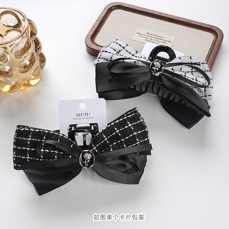 D廠【D339】小香風蝴蝶結抓夾大號多髮量鯊魚夾卡裝高級感髮飾女後腦勺髮夾
 25.11-1「D廠-單筆結帳需滿，NT$600出貨(不含運費)」