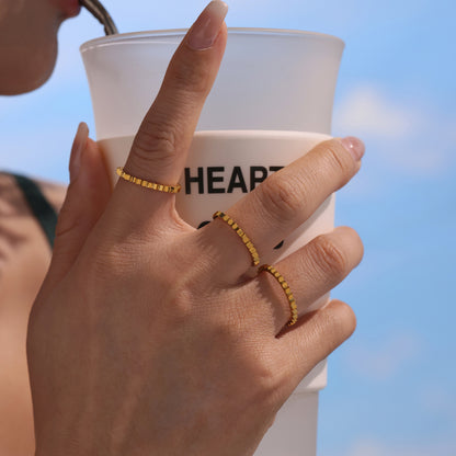 B廠【A994】ins小眾設計齒輪造型設計可疊戴搭配戒指女款不鏽鋼鍍18K金 25.04-4