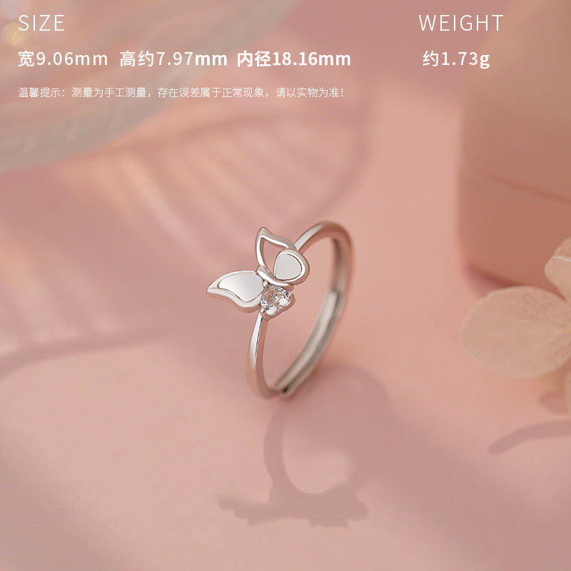 E廠【YC1425N】原創S925純銀心瀾蝶舞系列套裝清新文藝甜美溫柔鎖骨鏈 25.04-3