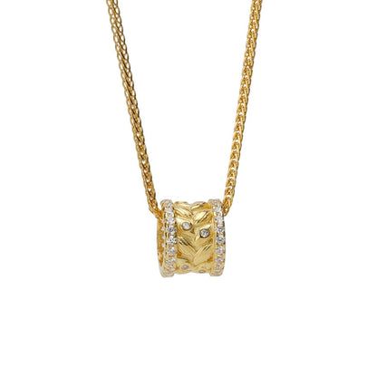 E廠【DQ0068N】S925純銀金枝玉葉麥穗排鑽項鍊女中古風高級感路路通鎖骨鏈潮
 25.09-1