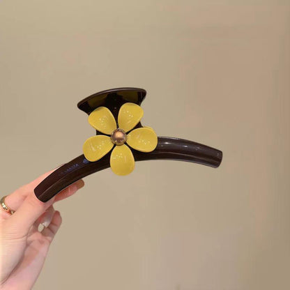 C廠【X130】氣質醋酸花朵抓夾大號女2026年新款高級感後腦勺盤髮鯊魚夾子頭飾
 26.04-3