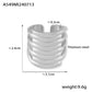 B廠【A549】跨國歐美多層拼接金屬寬版戒指開口設計女輕奢高級感鈦鋼鍍18k金 24.07-3
