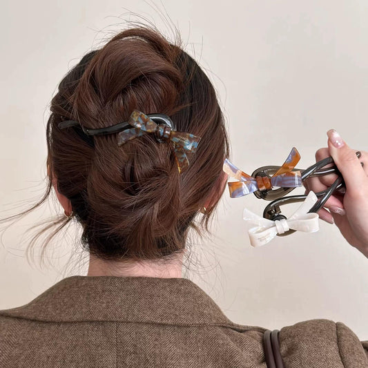 C廠【X132】蝴蝶結扭扭夾髮夾女款2026新款韓系高級感夾後腦勺盤髮髮卡髮飾
 26.04-3