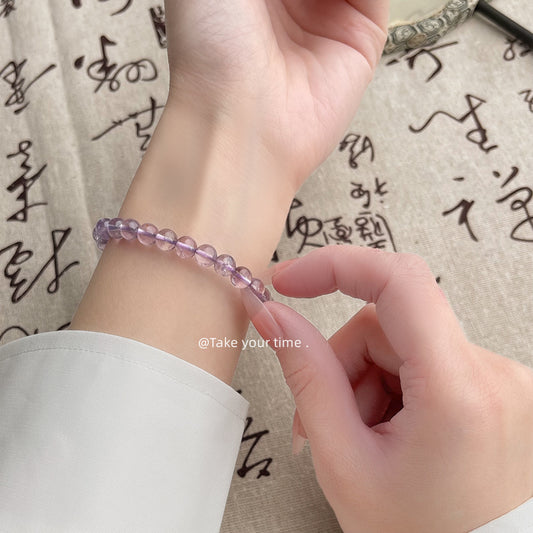 C廠【5803】九紫離火~天然石紫水晶手串 甜美氣質優雅百搭夏日手飾女 25.05-1