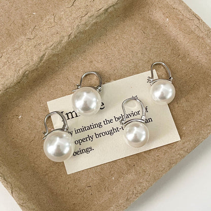 E廠【XDQ10052E】經典優雅14mm仿珍珠耳扣女S925純銀法式高級感顯臉小氣質耳環
 26.03-2