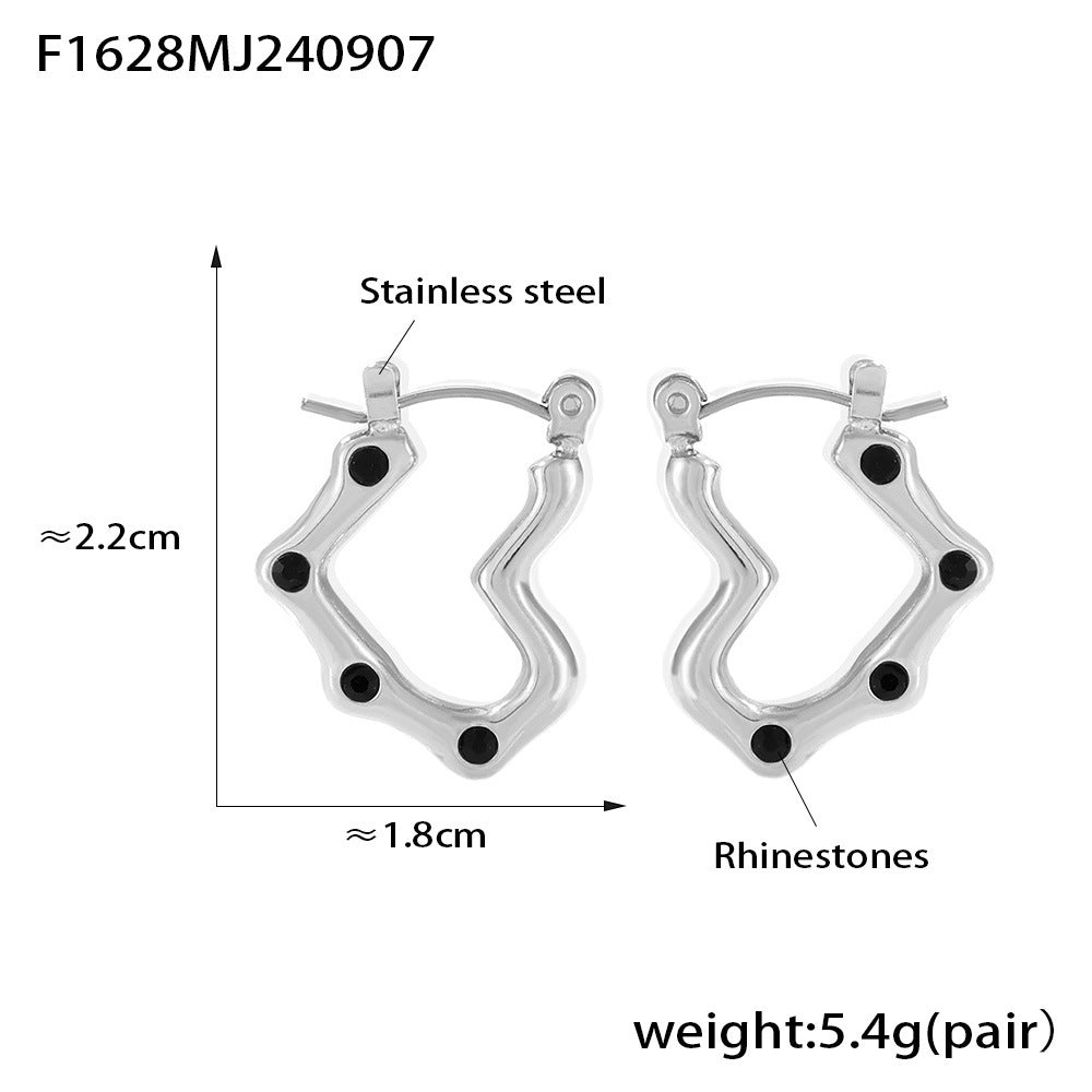 B廠【F1628】小眾ins風心形仿珍珠耳環不鏽鋼18k鍍金輕奢感耳環簡約耳飾 24.09-2