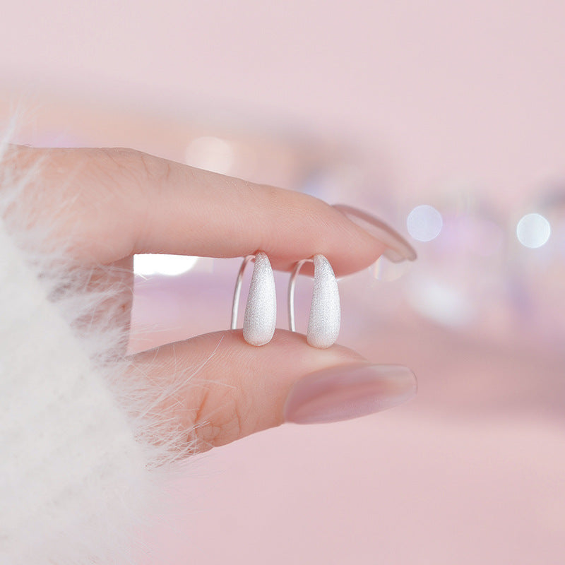 D廠【YC2283E】足銀S999新款拉絲水滴螺絲耳環女潮冷淡風高級感小眾簡約耳飾
 25.11-3