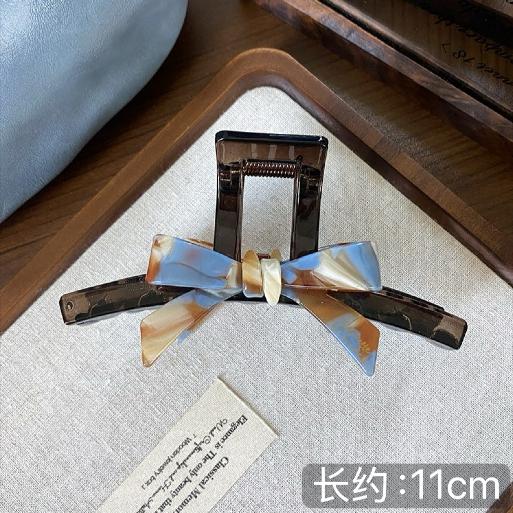 C廠【X499】醋酸蝴蝶結大頭髮抓夾女新款高級感髮量多髮夾後腦勺盤髮鯊魚夾
 26.06-4
