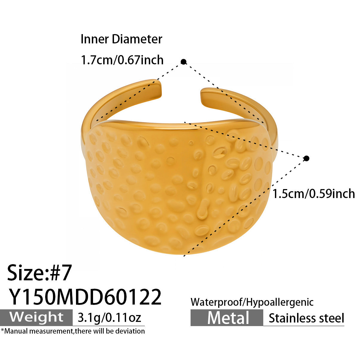 B廠【Y144】跨國小眾高級感輕奢幾何開口指環不銹鋼鍍金ins個性設計百搭戒指
 26.01-4