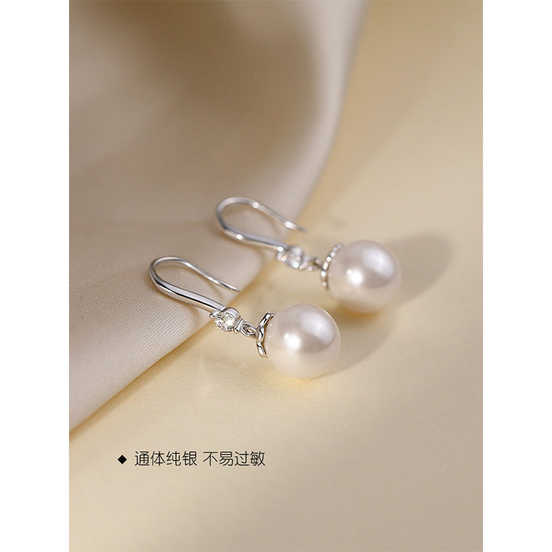 E廠【XDQ11702E】S999純銀法式復古仿珍珠耳環女高級感設計耳環珍珠耳環耳飾品
 26.01-2