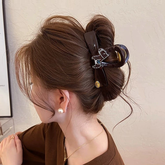 C廠【X114】線條小馬抓夾女後腦勺頭髮鯊魚夾高級感髮量大2026新款盤髮夾頭飾
 26.04-3