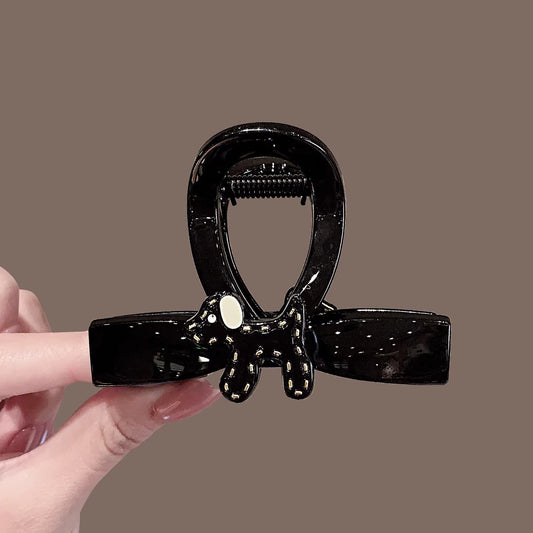 C廠【X49】氣質小狗蝴蝶結抓夾女2025新款高級感後腦勺盤髮鯊魚夾高馬尾夾子
 26.04-1