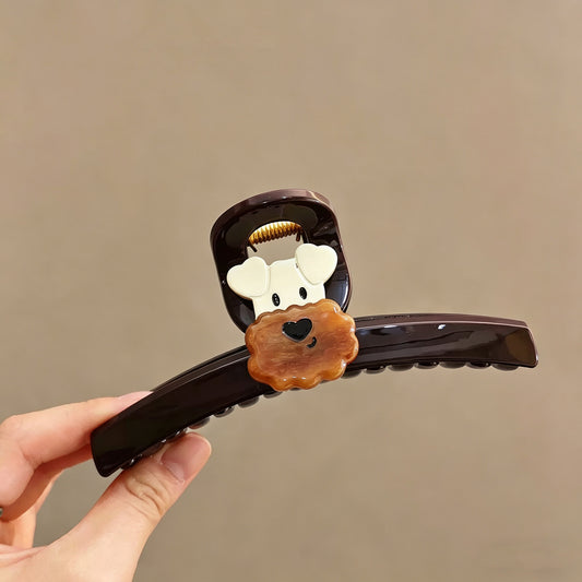 C廠【X143】可愛卡通小狗大號抓夾高品質髮夾2026新款高級感鯊魚夾髮量大髮飾
 26.04-4