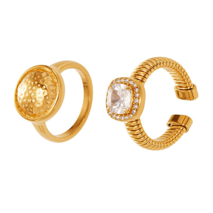 B廠【A389】米朵朵跨境熱賣新款不銹鋼方型5A鋯石開口戒指ins風簡約百搭指環
 25.11-1