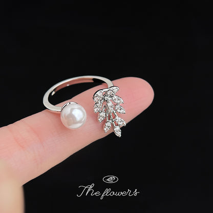 A廠【5989】微鑲鋯石時尚高級感麥穗戒指鍍真金加厚保色開口可調指環食指戒 25.05-1