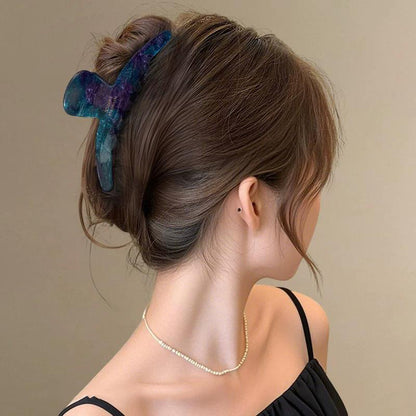 C廠【X116】高級感醋酸暈染中型抓夾女2026新款後腦勺盤髮鯊魚夾髮夾頭飾髮卡
 26.04-3