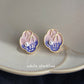 A廠【7162】國潮新中式琺瑯滴釉手工彩繪s925銀針新款時尚高級感耳環耳飾
 25.12-1