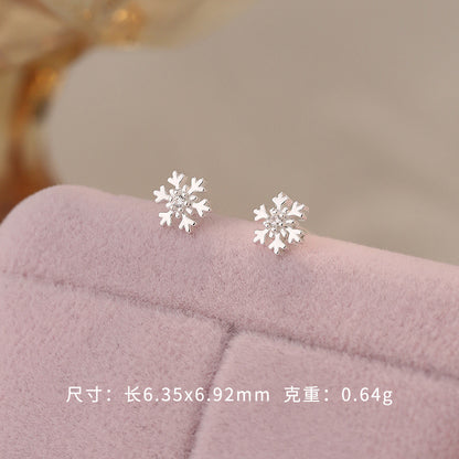 D廠【YC4369E】S999足銀雪花彎鉤螺絲耳環多款式甜美氣質百搭小眾耳飾 25.01-4