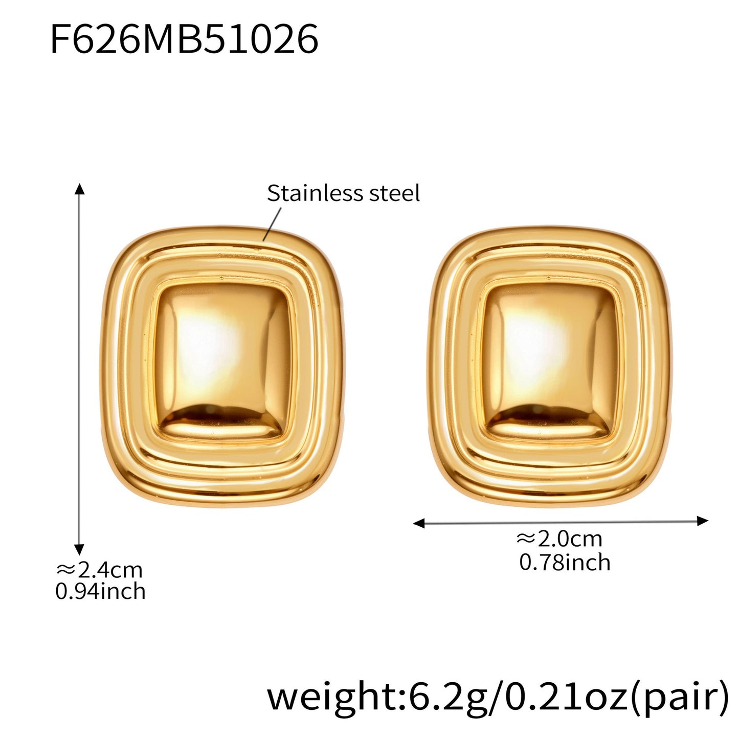 B廠【F625】跨境新款不鏽鋼空心8子耳環ins小眾設計耳環鍍18k金不掉色
 25.11-1
