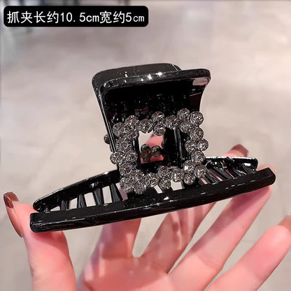 C廠【X76】韓國高端鏤空鑲鑽抓夾高級感黑色髮量少盤髮夾女新款後腦勺鯊魚夾
 26.04-3