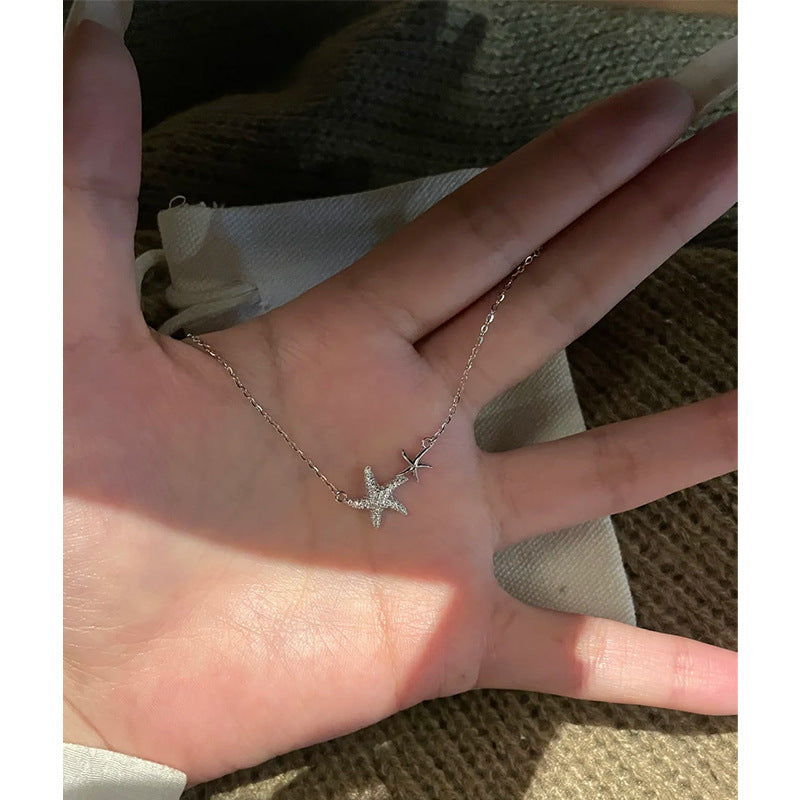 E廠【XDQ0007N】小眾高級感星星設計鎖骨鏈925純銀項鍊女簡約百搭海星銀吊墜
 26.03-3