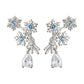 A廠【7158】原創飄雪~海藍寶鋯石925銀針雪花設計師耳環氣質個性創意新耳環
 25.11-4