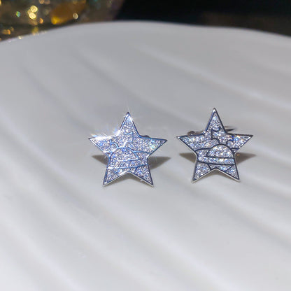 A廠【HE28448】鋯石星星無耳洞耳骨夾時尚通勤耳夾精緻耳環輕奢高級感簡約耳環女
 25.09-2