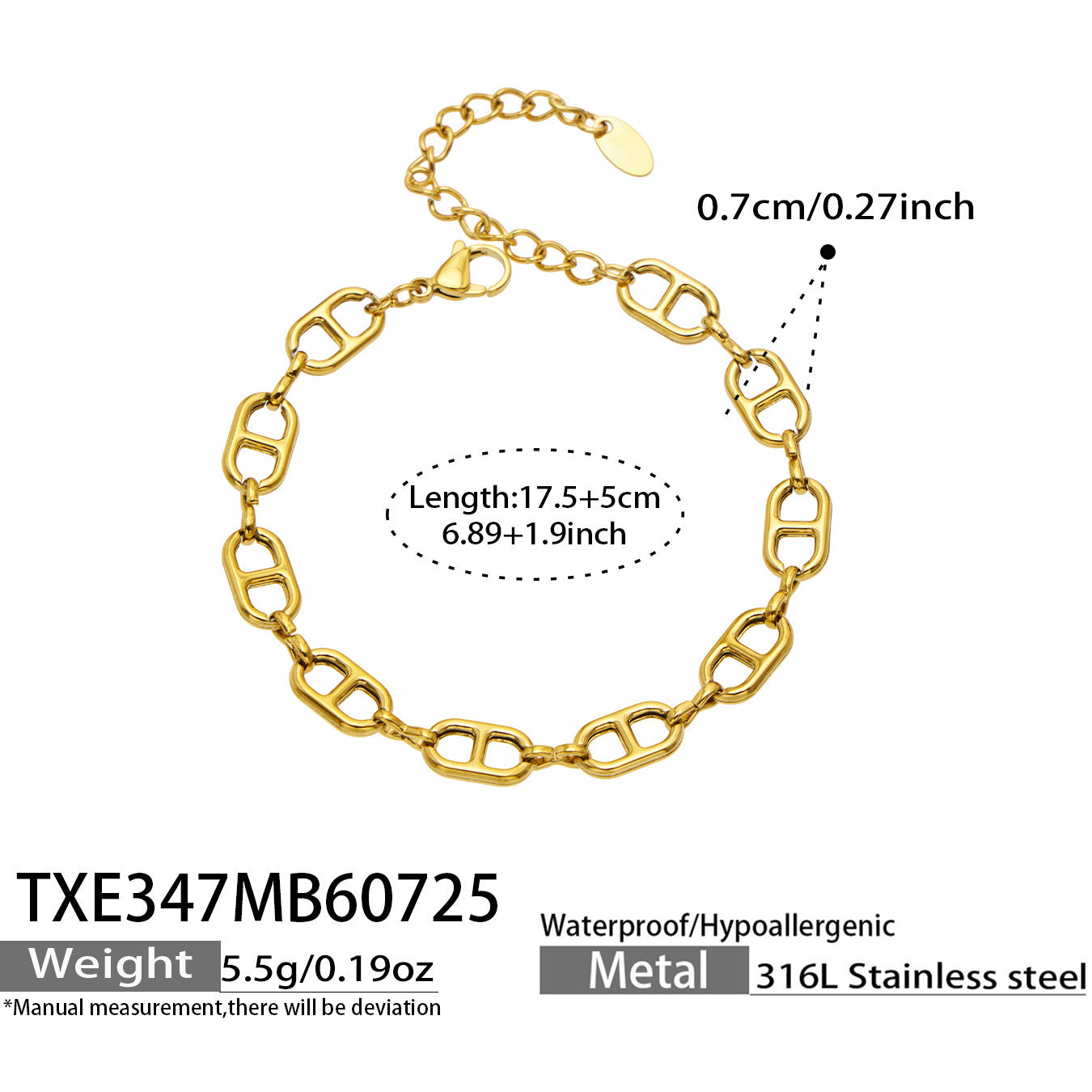 B廠【TXP347】跨國高級感輕奢不銹鋼鍍18k金 日字鏈條項鍊項鍊女裝飾品首飾套裝
 26.07-5