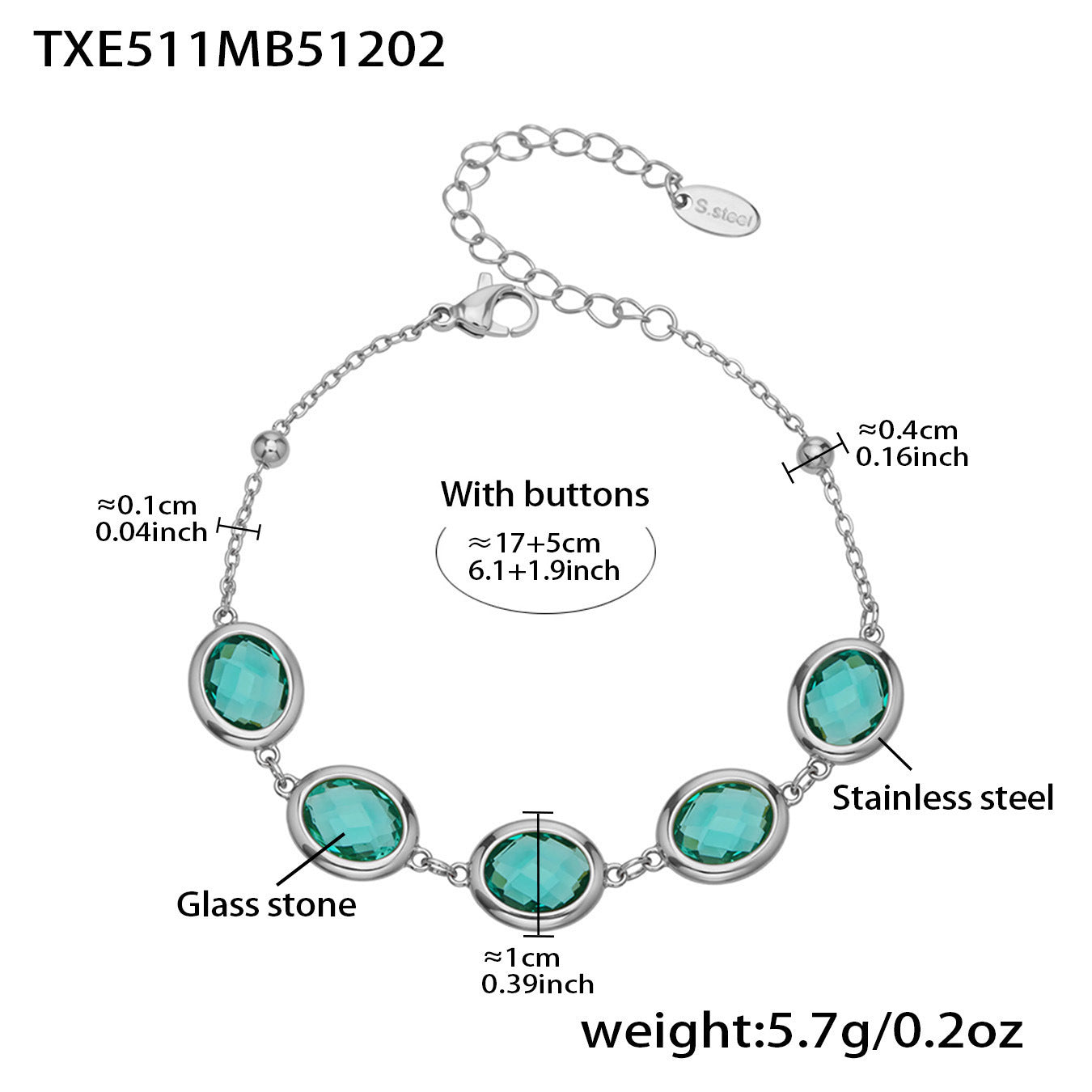 B廠【TXP511】不鏽鋼幾何橢圓切面玻璃石包邊項鍊手鍊耳環組鍍18k金跨國首飾
 25.12-2