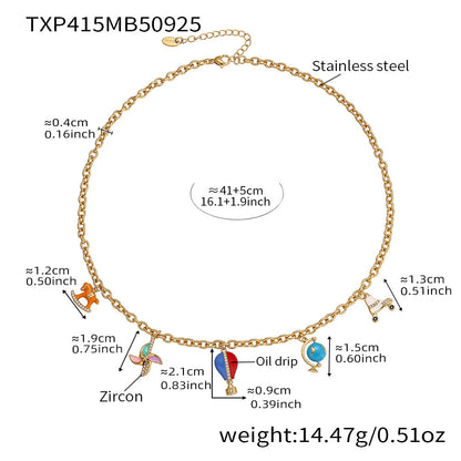 B廠【TXP422】跨境設計5A鋯石彩色滴油夏日水果多配件吊墜項鍊手鍊套裝女
 25.10-4