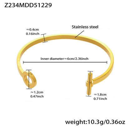 B廠【Z014】不鏽鋼心連心手鐲女簡約ins風鏤空設計幾何手環組合配件鍍18k真金
 26.01-1