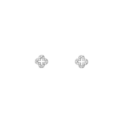 D廠【YCT_YC7533E】足銀S999銀針輕奢高級感四葉草耳環田園風小清新復古國風耳飾
 26.06-1