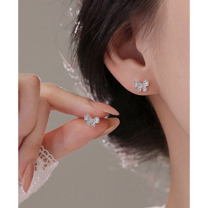 E廠【XDQ10609E】S999純銀森系簡約蝴蝶耳環女精緻溫柔微鑲閃鋯通勤百搭耳飾潮
 26.08-3
