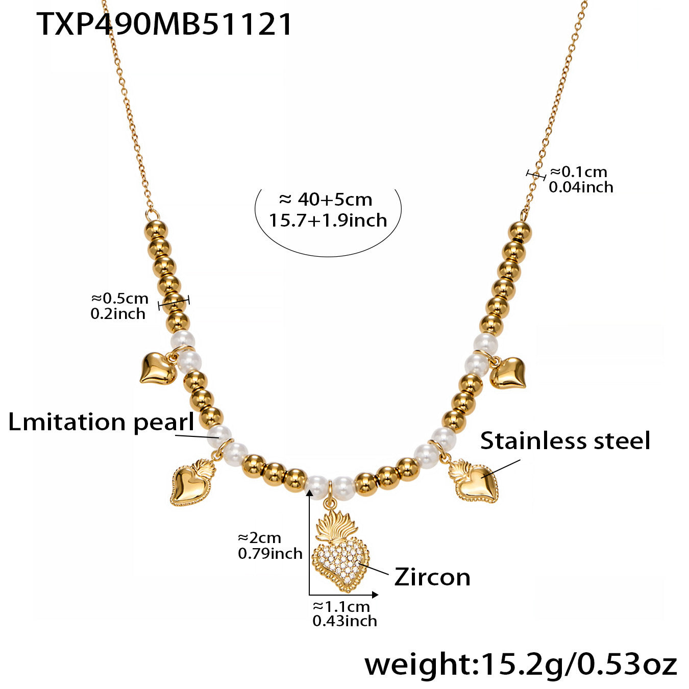 B廠【TXP490】5A鋯石愛心皇冠吊墜項鍊耳環手鍊戒指組不銹鋼鍍18k真金
 25.11-4