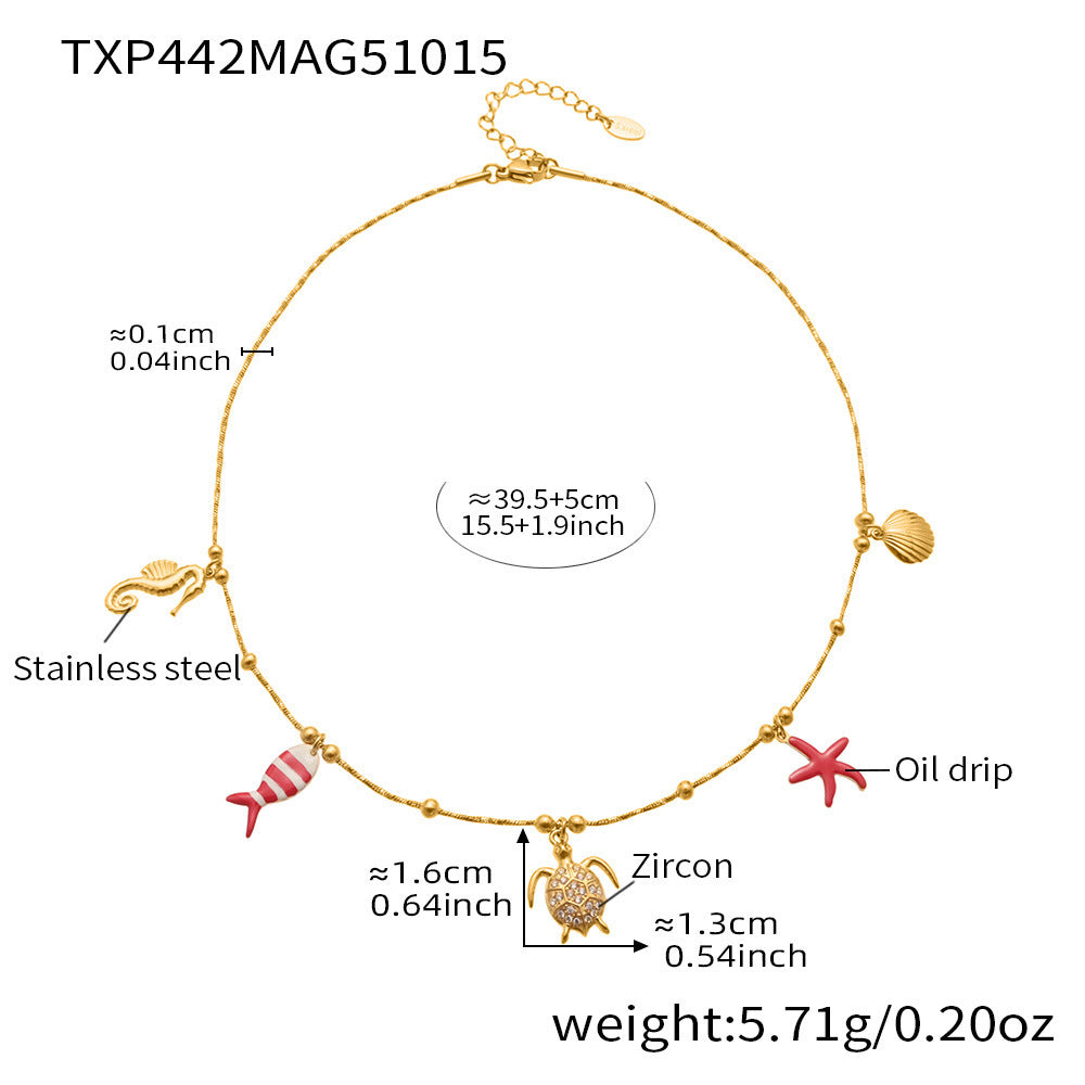 B廠【TXP441】5A鋯石八爪魚海洋風DIY多配件吊墜手鍊腳鍊項鍊不鏽鋼套裝
 25.10-4