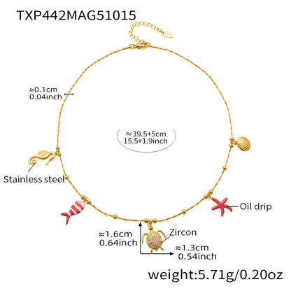 B廠【TXP441】5A鋯石八爪魚海洋風DIY多配件吊墜手鍊腳鍊項鍊不鏽鋼套裝
 25.10-4